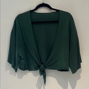 Green Tie-Front Coverup